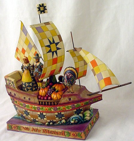 JIM SHORE PILGRIM SHIP STATUE * ENESCO