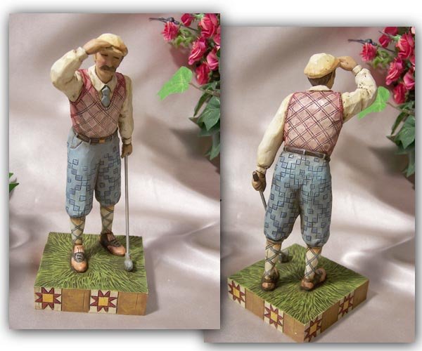 JIM SHORE GOLFER MAN STATUE * ENESCO