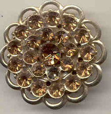 Amber Rhinestone Brooch Pin