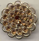 Amber Rhinestone Brooch Pin