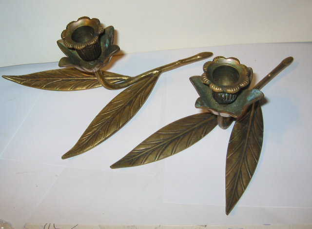 Brass Branch Candlestick Holders