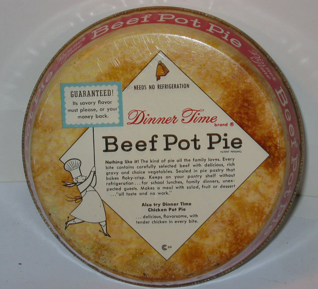 Beef Pot Pie Dinner Tin 1950s