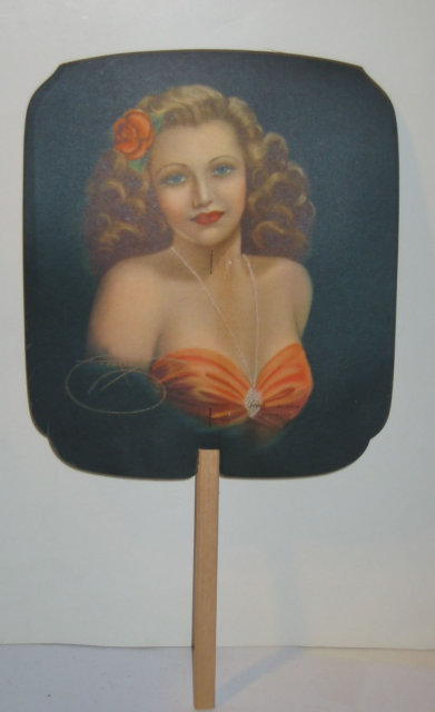 ROCK ISLAND IL PINUP FAN * GLORIA LITHO
