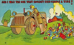W.A.C. Linen Comical Military Postcards