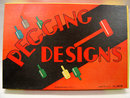 VINTAGE WOOD PEGGING DESIGNS BOARD GAME 1940S