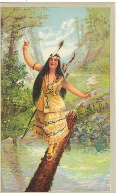 Indian Maiden Chromolithograph Print
