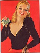 VINTAGE PINUP LITHO PRINT * ERBIT SEXY LADY