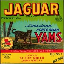 Jaguar Yams Crate Label - Louisiana - Cat