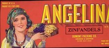 VINTAGE GRAPE CRATE LABEL * ANGELINA ZINFADEL