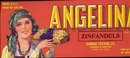 VINTAGE GRAPE CRATE LABEL * ANGELINA ZINFADEL