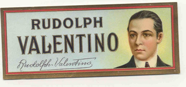 VINTAGE RUDOLPH VALENTINO CIGAR LABEL
