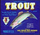 Trout Apple Crate Label 1940s