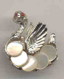 Rhinestone Ostrich Pin Brooch