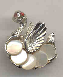 Rhinestone Ostrich Pin Brooch