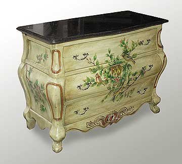 BOMBAY WOOD CHEST HAND PAINTED NEW