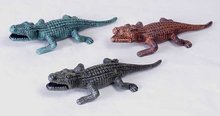 3 CAST IRON GARDEN CROCODILE STATUES