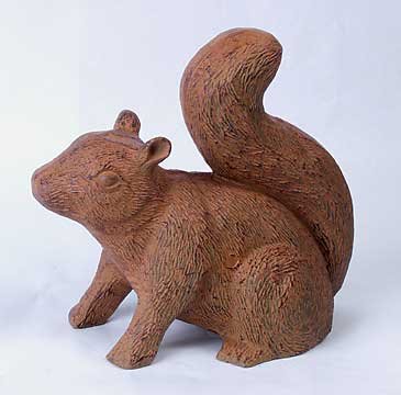 CAST IRON GARDEN SQUIRREL STATUE