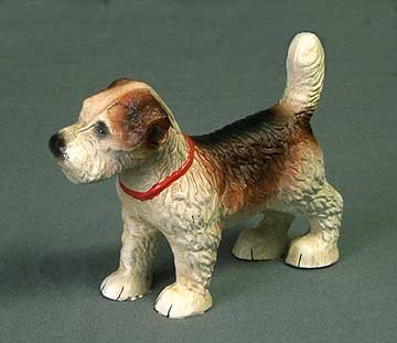 CAST IRON STANDING PUPPY DOG STATUE * GARDEN