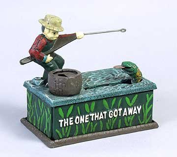 CAST IRON FISHERMAN BANK * NEW