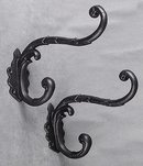 2 CAST IRON CLOTHING HOOKS