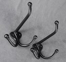 2 BLACK CAST IRON CLOTHING HOOKS