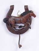 PRIMTIVE HORSE HOOK * 2 CAST IRON COUNTRY WALL HANGAR