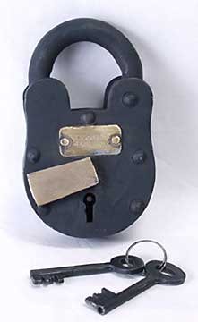 CAST IRON LOCK W KEYS * US MAIL POST OFFICE