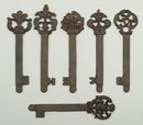 CAST IRON KEYS * 6 REPRODUCTION SKELETON KEY