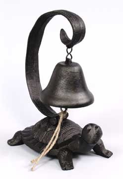 CAST IRON BLACK TURTLE DINNER BELL