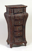 WICKER CHEST * 6 DRAWERS * DARK FINISH