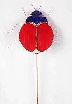 Garden Stake - Ladybug Glass