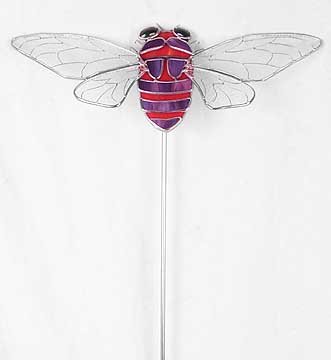 BUMBLE BEE GLASS GARDEN STAKE