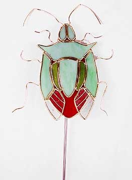 BEETLE GLASS GARDEN STAKE