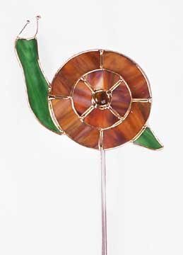 SNAIL GLASS GARDEN STAKE