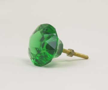 Green Glass Drawer Pulls 1.5