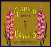 Gladiola Oranges Citrus Crate Label