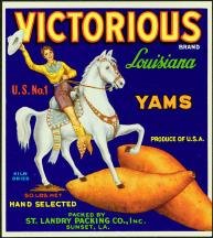 VICTORIOUS LOUISIANA YAM CRATE LABEL * OLD