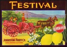 Festival Red Ball Lemon Citrus Crate Label
