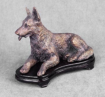 BRASS GERMAN SHEPARD STATUE