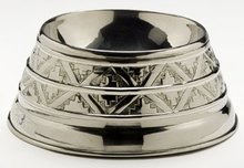 NICKEL PLATED DOG BOWL NEW