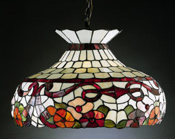 GLASS FLORAL hanging LAMP SHADE