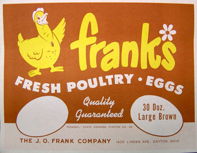 VINTAGE FRANK'S EGG CRATE LABEL
