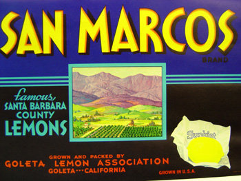 San Marcos Lemon Crate Label