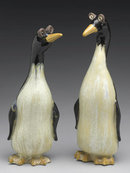 2 PORCELAIN PENGUIN STATUES