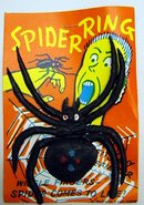 6 VINTAGE HALLOWEEN SPIDER TOY RINGS