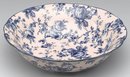 BLUE BLUSH PORCELAIN TRANSFERWARE FLORAL BOWL