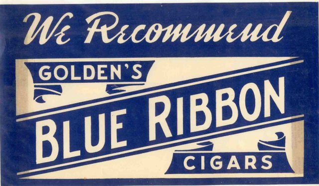 Blue Ribbon Cigar Sign
