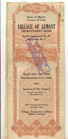 Lemont Village Illinois Bond
