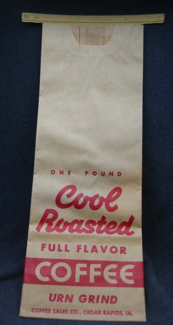 4 VINTAGE COFFEE ROASTED BAGS 1950S