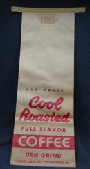 4 VINTAGE COFFEE ROASTED BAGS 1950S